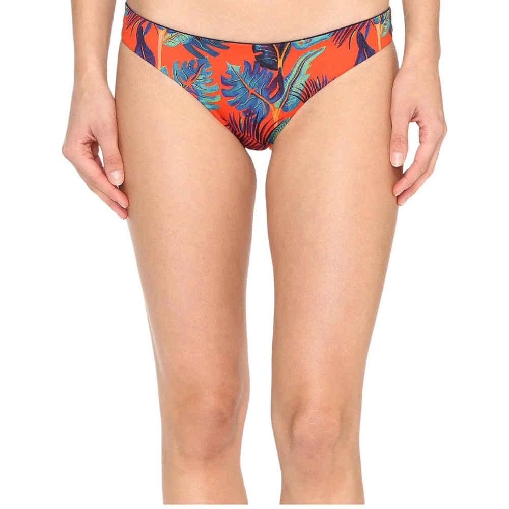 L*Space bitsy style reversible navy—>red palm leaf M bottom NWT